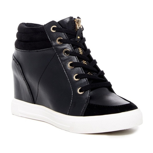 aldo white wedge sneakers